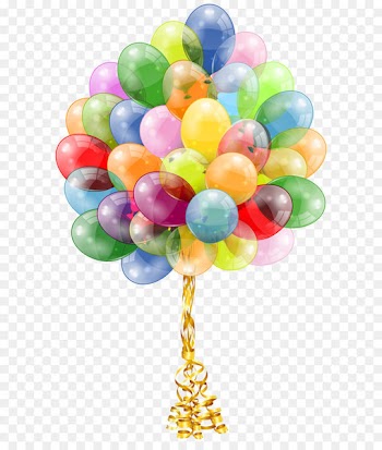 Balloon Birthday cake Party Gift - Transparent Balloons Bunch Clipart Image 