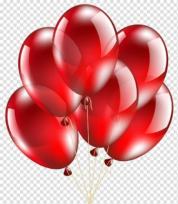 Balloon Birthday Frames , Red Balloon transparent background PNG clipart
