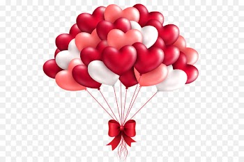 Balloon, Birthday, Heart, Red PNG