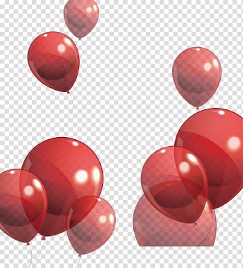 Balloon Birthday Illustration, Red balloons transparent background PNG clipart
