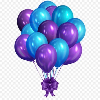 Balloon Blue Clip art - Blue Purple Bunch of Balloons Clip Art PNG Image 