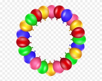 Balloon Border Frame Png Clip Art - Circle Birthday Frame Png