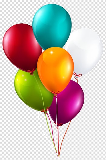 Balloon , Colorful Balloons Bunch Large , six assorted-color balloons illustration transparent background PNG clipart
