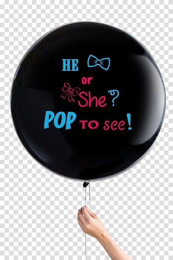 Balloon Confetti Knot & Bow Gender reveal Baby shower, baby gender reveal transparent background PNG clipart