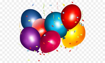 Balloon Confetti Party Clip art - Colorful Balloons with Confetti PNG Clipar Image 