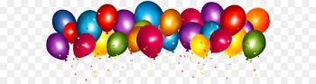 Balloon Confetti Party Gift Birthday - Transparent Colorful Balloons with Confetti PNG Clipar Image 