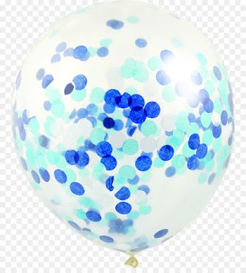 Balloon, Confetti, Unique Industries Confetti Balloons, Blue PNG