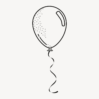 Balloon doodle collage element, cute | Free Vector Illustration - rawpixel