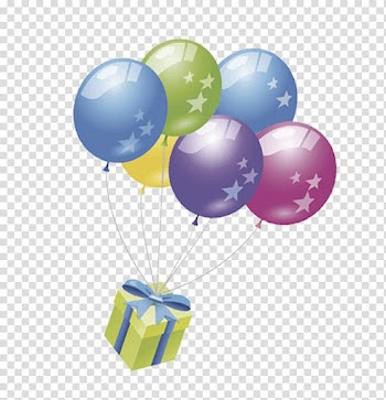 Balloon Gift Birthday, Beautiful balloon hanging gift transparent background PNG clipart