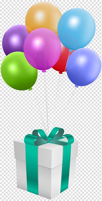 Balloon gift box, Balloon Gift Birthday , Gift with Balloons transparent background PNG clipart