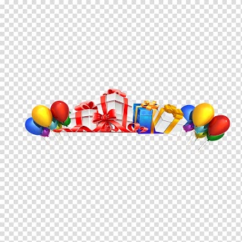Balloon Gift Box, Balloon gift transparent background PNG clipart