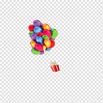 Balloon Gift, Colorful balloon material transparent background PNG clipart