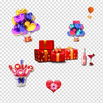Balloon Gift Valentine's Day Computer file, Love hot air balloon transparent background PNG clipart