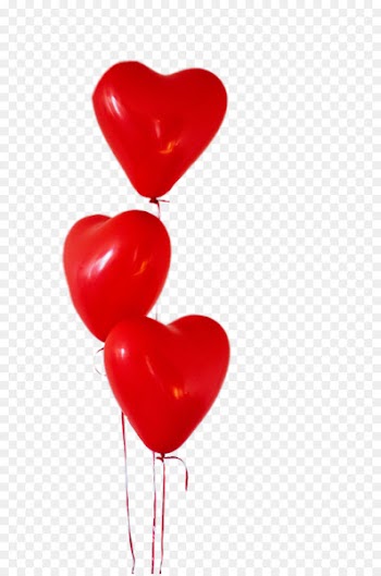 Balloon Heart Valentine's Day - red confetti 