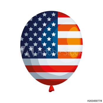 balloon helium with united states of america flag