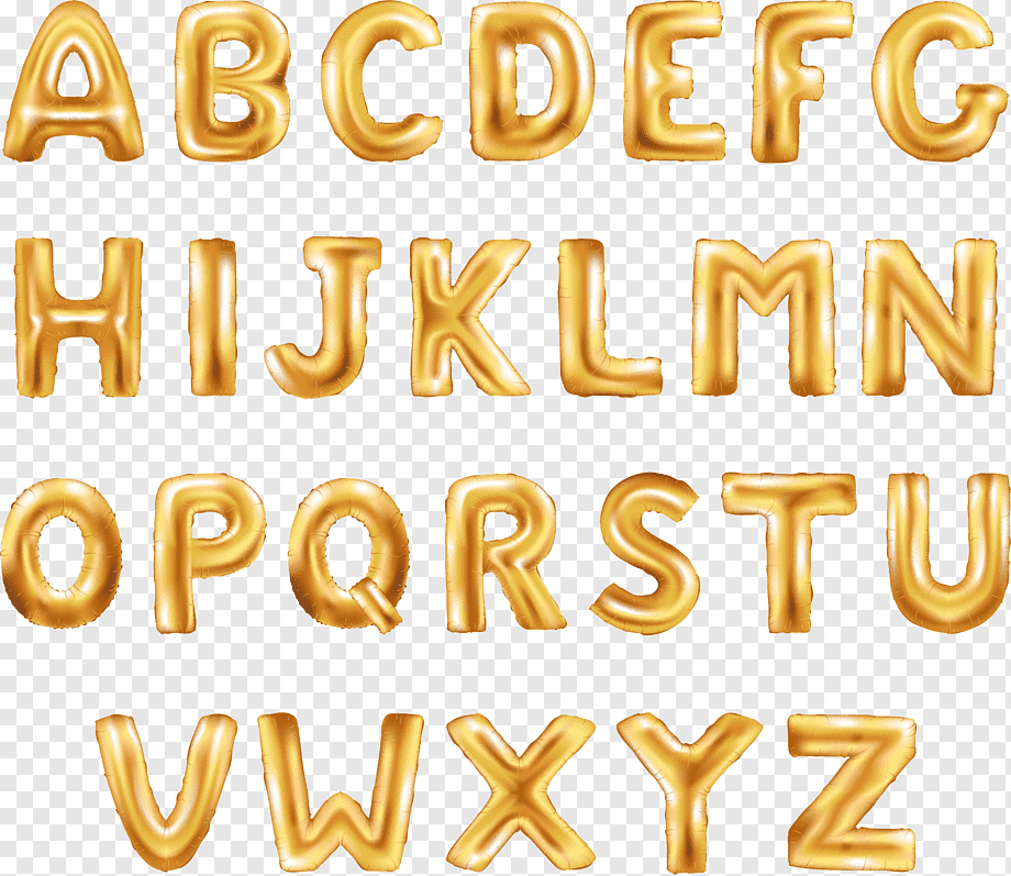 Balloon Letter graphy Font, Golden Balloon Word Word, gold alphabet mylar balloon lot, english, golden Frame, text png