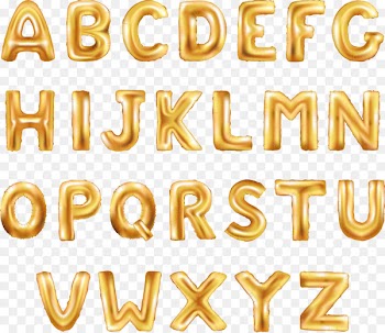 Balloon Letter Stock photography Font - Golden Balloon Word Word 