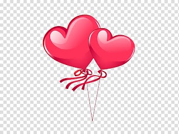 Balloon Love Heart, Two love balloons transparent background PNG clipart
