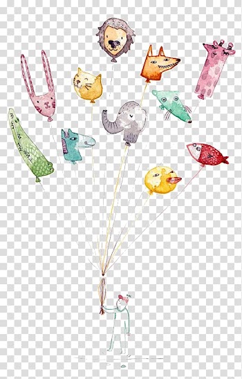 Balloon modelling Animal Illustration, Balloon animals transparent background PNG clipart