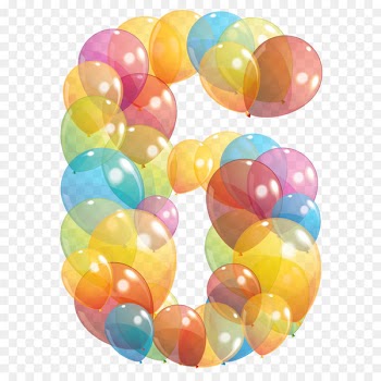 Balloon Number Clip art - Transparent Six Number of Balloons PNG Clipart Image 
