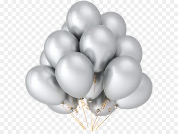Balloon Party Metallic color Birthday Silver - Transparent Silver Balloons Clipart 