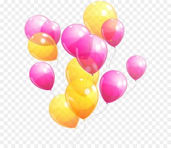 Balloon Party Pink Yellow Baby shower - Pink and Yellow Balloons Bunch PNG Clipart Image 