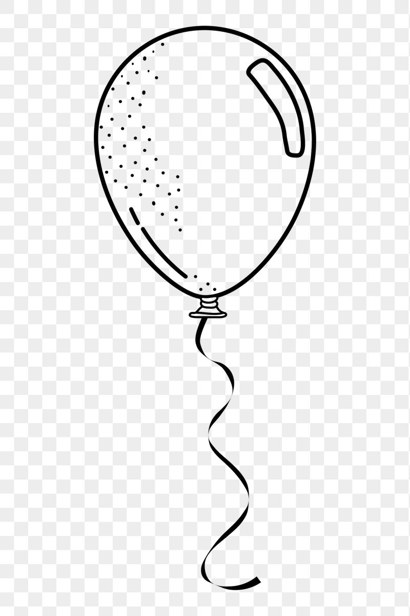Balloon png doodle sticker, black | Free PNG Illustration - rawpixel