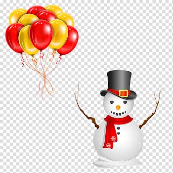 Balloon Red , Snowman balloon transparent background PNG clipart