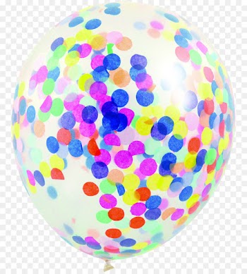 Balloon, Unique Industries Confetti Balloons, Confetti, Party Supply PNG
