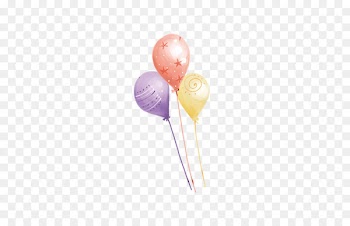 Balloon Watercolor painting Light - Three different color balloons 