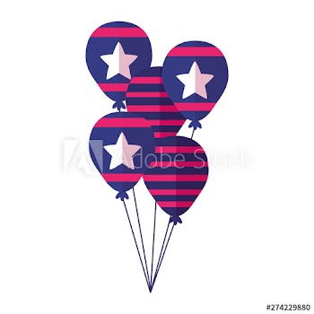 balloons american independence day design