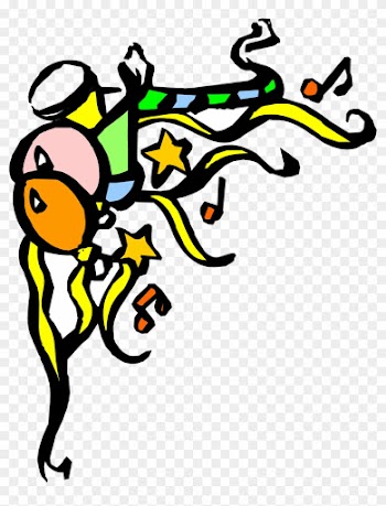 Balloons And Confetti Clip Art - Confetti Corner Border