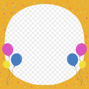 Balloons and confetti png frame, | Free PNG - rawpixel