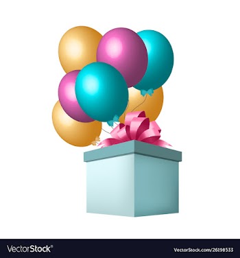 Balloons and gift box vector image