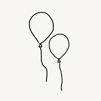 Balloons doodle clipart, party design | Free PSD - rawpixel
