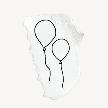 Balloons doodle clipart, ripped paper | Free PSD - rawpixel