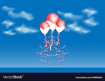 balloons floating in the sky