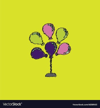 Balloons icon in hatching style vector image