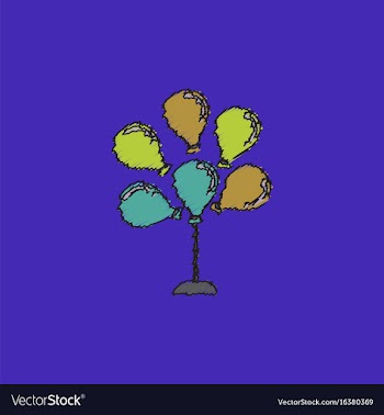 Balloons icon in hatching style vector image