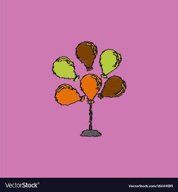 Balloons icon in hatching style vector image