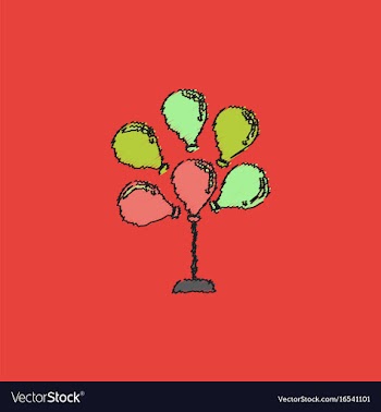 Balloons icon in hatching style vector image