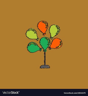 Balloons icon in hatching style vector image