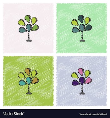 Balloons icon in hatching style vector image