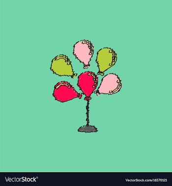 Balloons icon in hatching style vector image