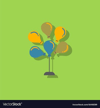 Balloons icon in sticker style vector image