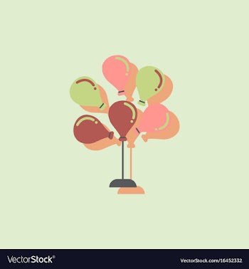 Balloons icon in sticker style vector image