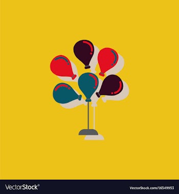 Balloons icon in sticker style vector image