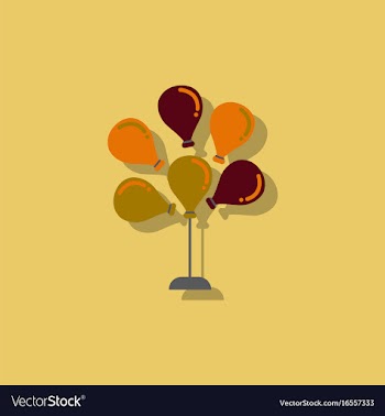 Balloons icon in sticker style vector image