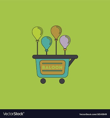 Balloons sell cart vector image