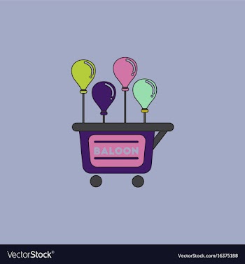 Balloons sell cart vector image